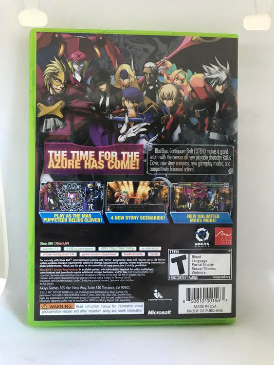 BLAZBLUE CONTINUUM SHIFT EXTEND (COMPLETE IN BOX)