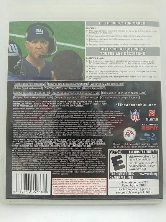 NFL HEAD COACH 09 (COMPLETE IN BOX)