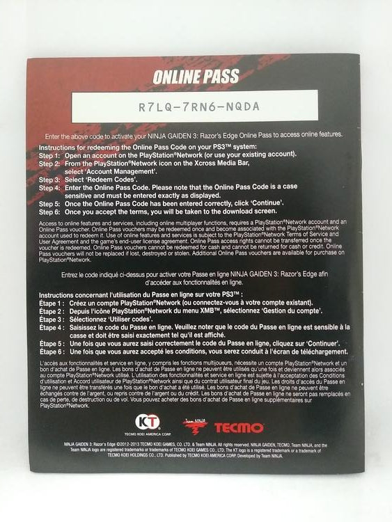 NINJA GAIDEN 3 RAZORS EDGE (COMPLETE IN BOX)