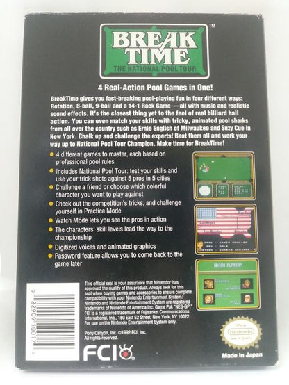 BREAK TIME THE NATIONAL POOL TOUR (COMPLETE IN BOX)