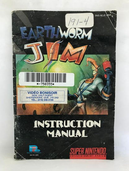 EARTHWORM JIM WITH INSTRUCTION BOOKLET ENGLISH