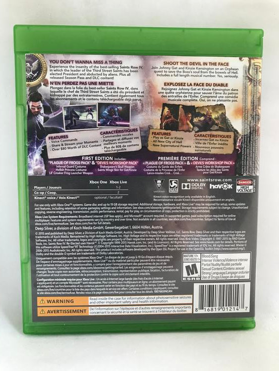SAINTS ROW IV RE-ELECTED + GAT OUT OF HELL (usagé)