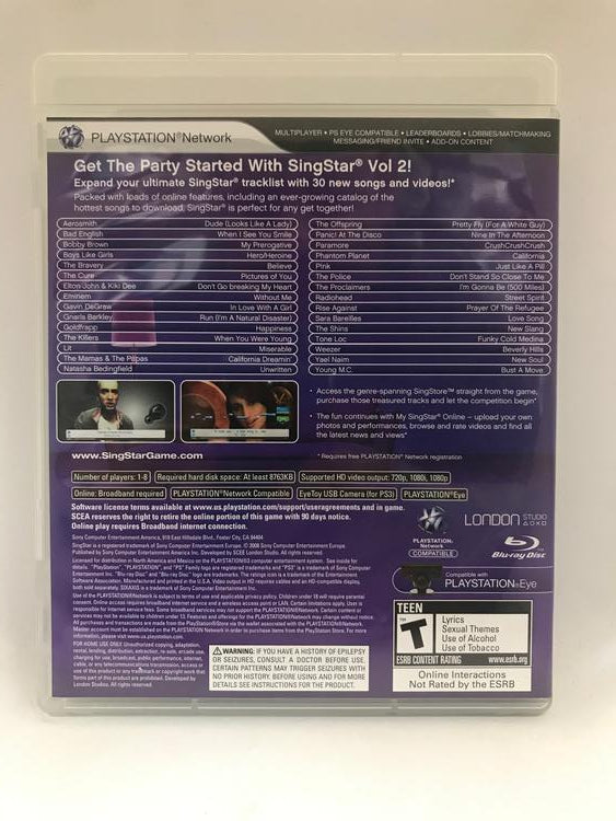 SINGSTAR VOLUME 2 GAME ONLY (COMPLETE IN BOX)