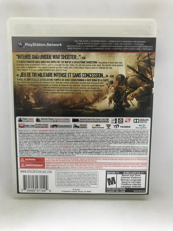 SPEC OPS THE LINE (COMPLETE IN BOX) (usagé)