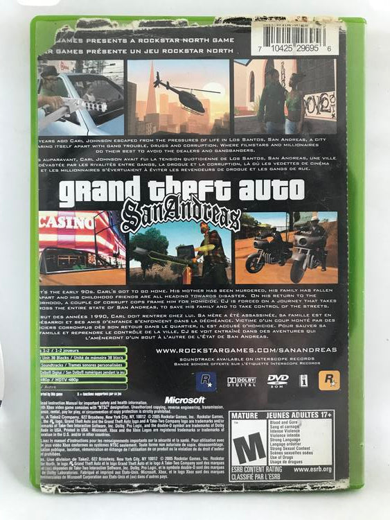GRAND THEFT AUTO SAN ANDREAS (COMPLETE IN BOX) (usagé)