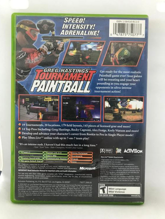 GREG HASTINGS TOURNAMENT PAINTBALL (COMPLETE IN BOX)