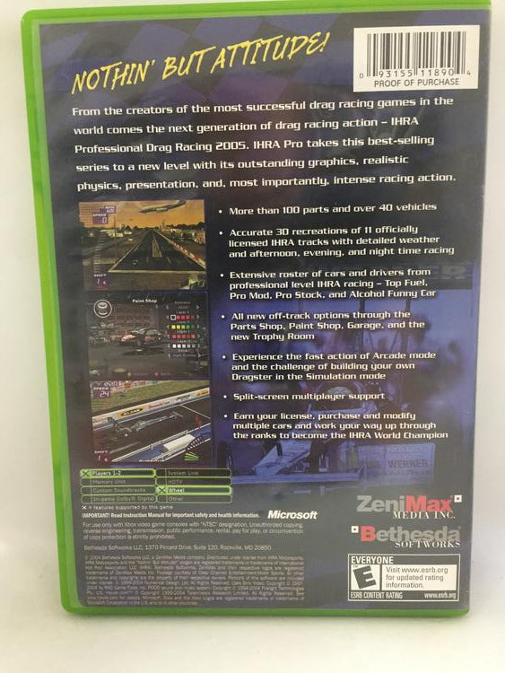 IHRA PROFESSIONAL DRAG RACING 2005 (COMPLETE IN BOX)