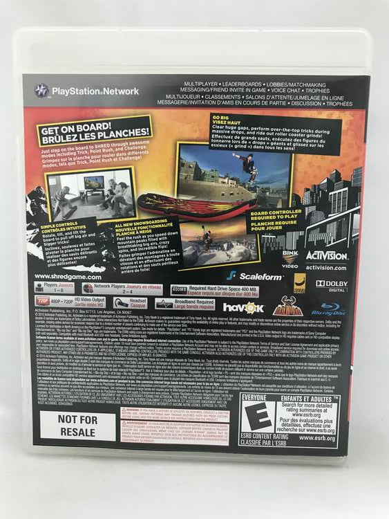 TONY HAWK SHRED GAME ONLY (COMPLETE IN BOX) (usagé)