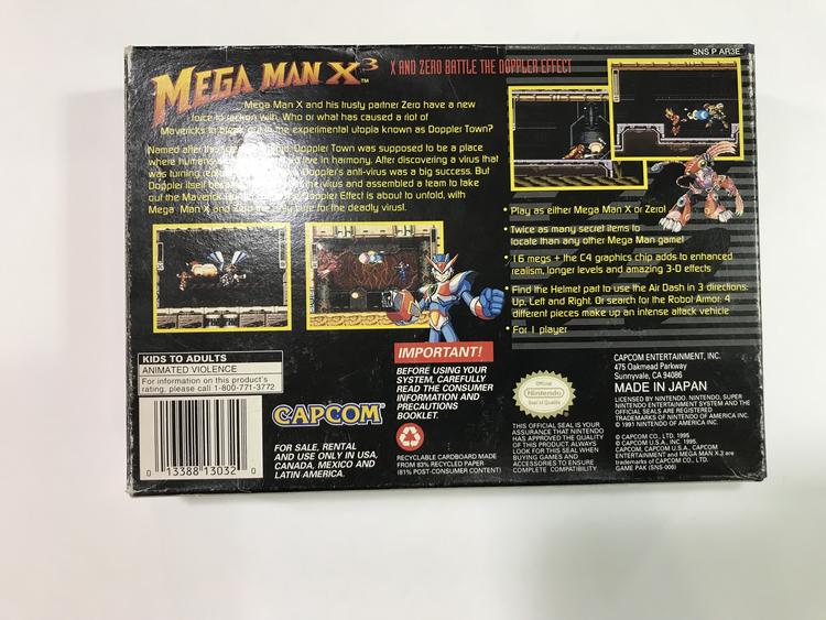 MEGA MAN X3 (COMPLETE IN BOX) (usagé)