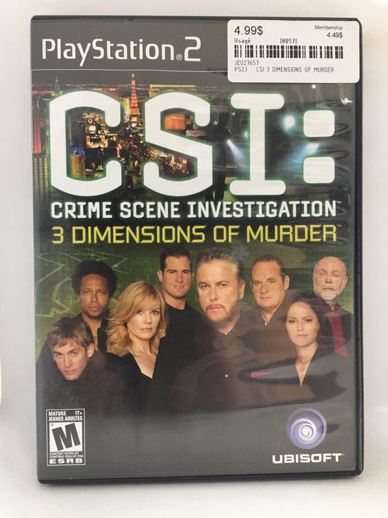 CSI 3 DIMENSIONS OF MURDER (COMPLETE IN BOX) (usagé)