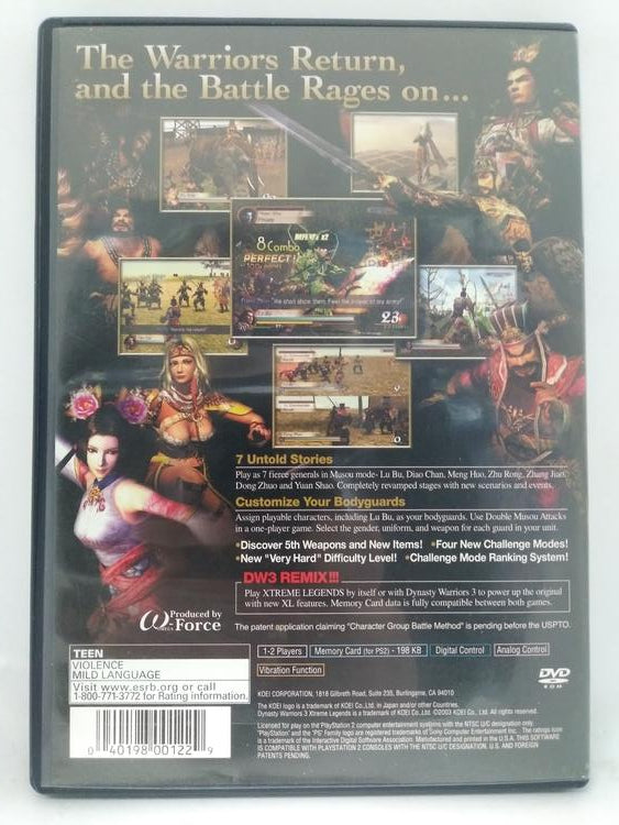 DYNASTY WARRIORS 3 XTREME LEGENDS (COMPLETE IN BOX) (used)