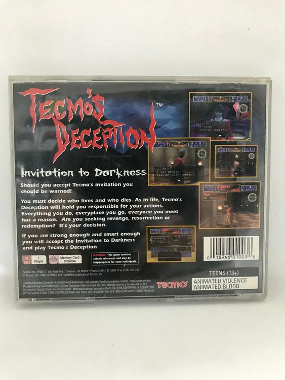 TECMO'S DECEPTION INVITATION TO DARKNESS (COMPLETE IN BOX)