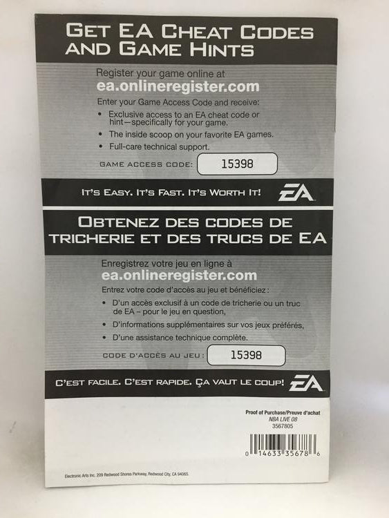 NBA LIVE 08 (COMPLETE IN BOX)