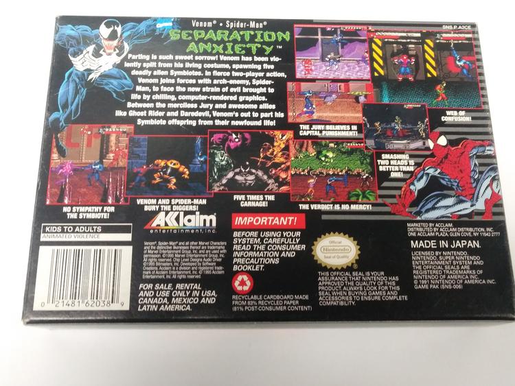 SPIDER-MAN VENOM SEPARATION ANXIETY (COMPLETE IN BOX) (usagé)