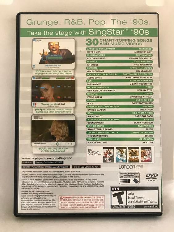 SINGSTAR 90'S GAME ONLY (COMPLETE IN BOX) (usagé)