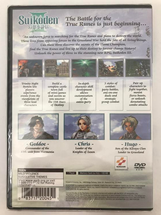 SUIKODEN III (BRAND NEW / SEALED)