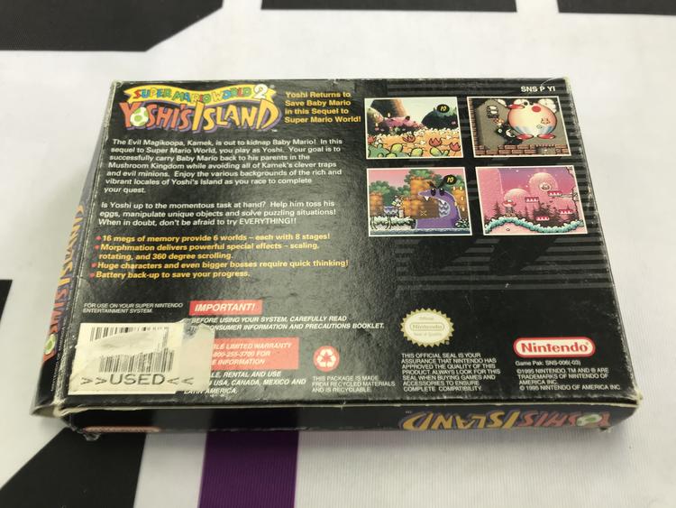 SUPER MARIO WORLD 2 YOSHI'S ISLAND (WITH BOX)