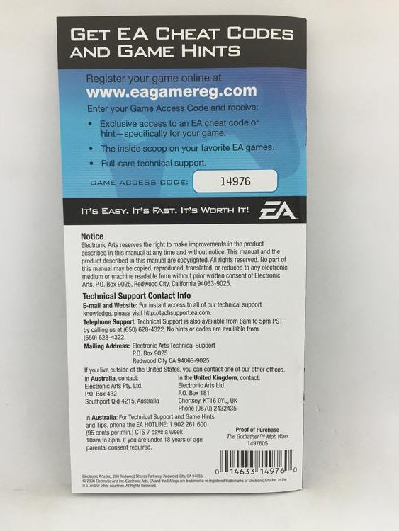 THE GODFATHER MOB WARS (COMPLETE IN BOX) (usagé)