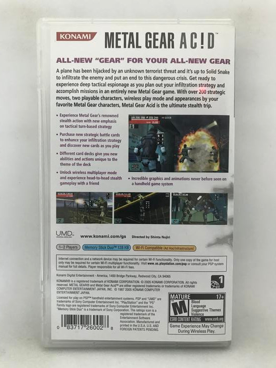 METAL GEAR ACID (COMPLETE IN BOX) (usagé)