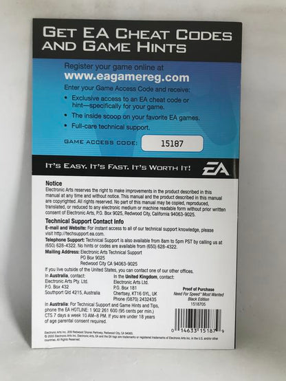 NEED FOR SPEED MOST WANTED BLACK EDITION (COMPLETE IN BOX) (usagé)