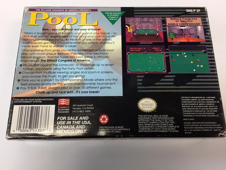 CHAMPIONSHIP POOL (WITH BOX)