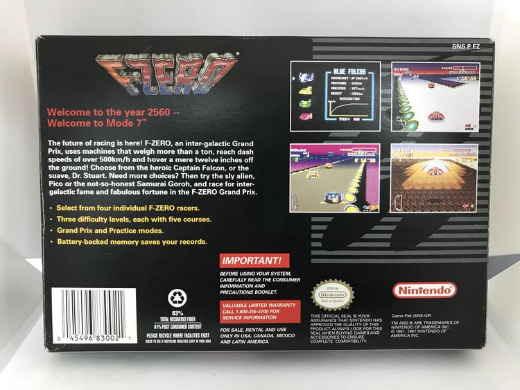 F-ZERO PLAYER'S CHOICE (COMPLETE IN BOX) (usagé)