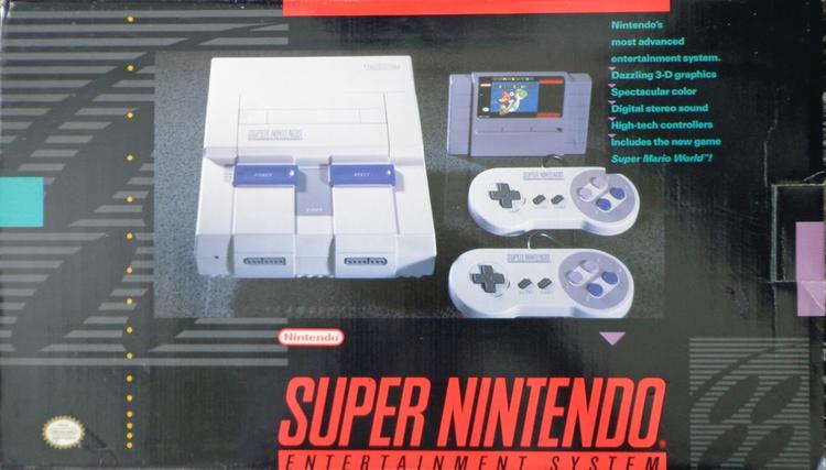 SUPER NINTENDO ENTERTAINMENT SYSTEM SUPER MARIO WORLD SUPER SET (COMPLETE IN BOX) (usagé)