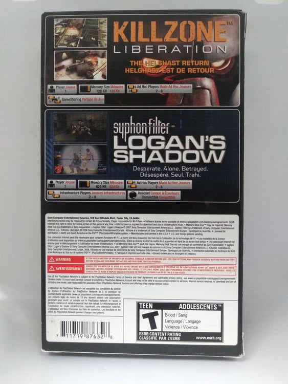 DUAL PACK / KILLZONE LIBERATION & SYPHON FILTER LOGAN'S SHADOW (COMPLETE IN BOX)