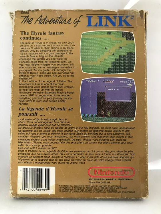 ZELDA II ADVENTURE OF LINK (WITH BOX) (usagé)