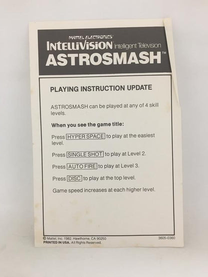 INTELLIVISION ASTROSMASH (COMPLETE IN BOX)