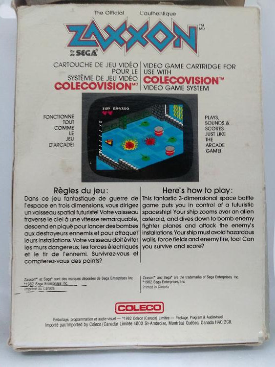 COLECOVISION ZAXXON (WITH BOX)