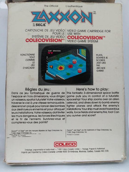 COLECOVISION ZAXXON (WITH BOX)