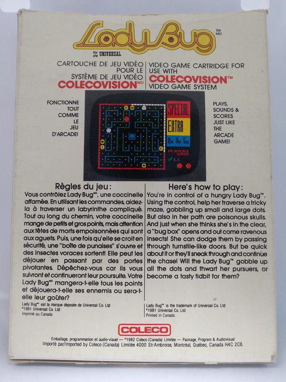 COLECOVISION LADY BUG (COMPLETE IN BOX)