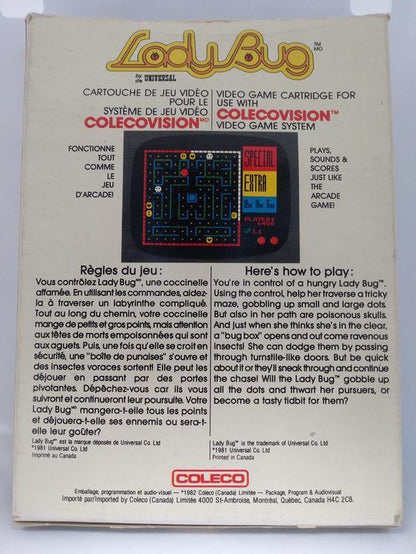 COLECOVISION LADY BUG (COMPLETE IN BOX)