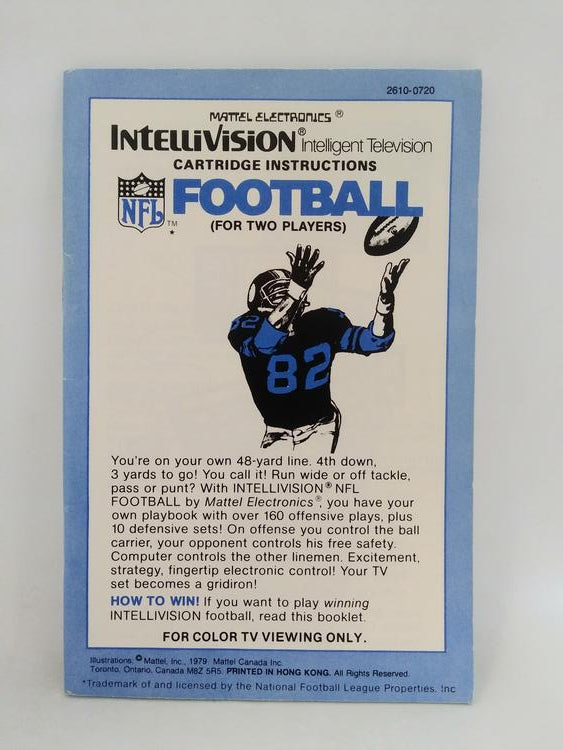 INTELLIVISION NFL FOOTBALL (COMPLETE IN BOX)