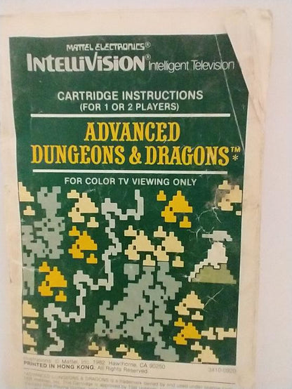 INTELLIVISION ADVANCED DUNGEONS & DRAGONS (COMPLETE IN BOX) (usagé)