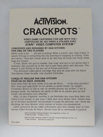 ATARI 2600 CRACKPOTS (COMPLETE IN BOX)