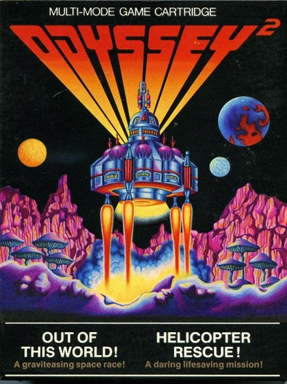 MAGNAVOX ODYSSEY 2 OUT OF THIS WORLD / HELICOPTER RESCUE (WITH BOX)