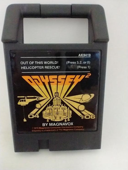 MAGNAVOX ODYSSEY 2 OUT OF THIS WORLD / HELICOPTER RESCUE (WITH BOX)