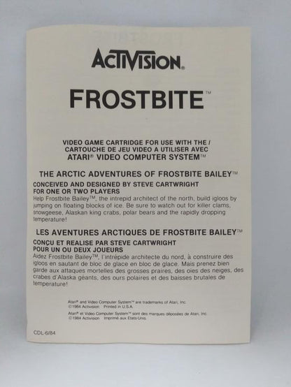 ATARI 2600 FROSTBITE (COMPLETE IN BOX)