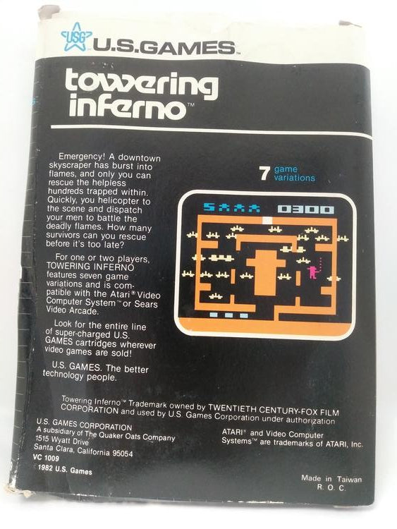 ATARI 2600 TOWERING INFERNO (COMPLETE IN BOX)