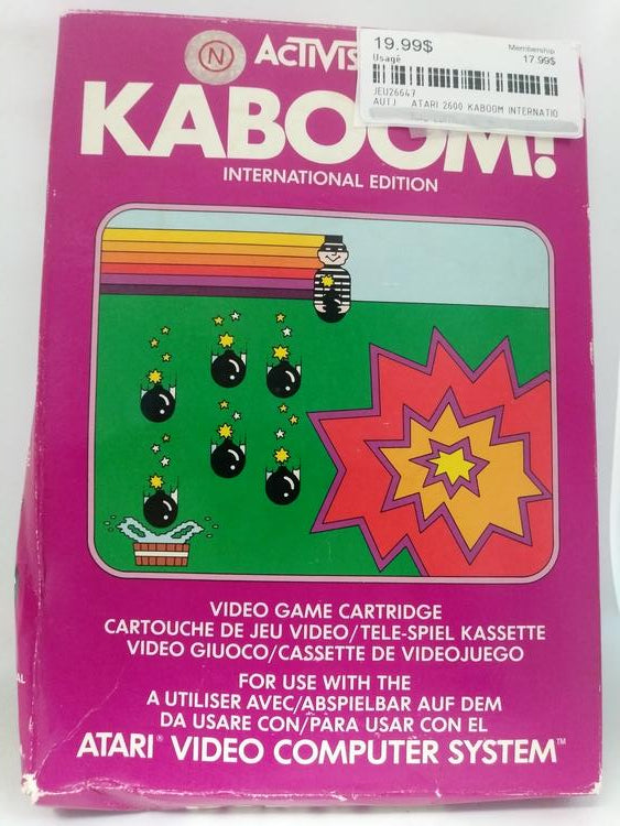 ATARI 2600 KABOOM! INTERNATIONAL EDITION (COMPLETE IN BOX)