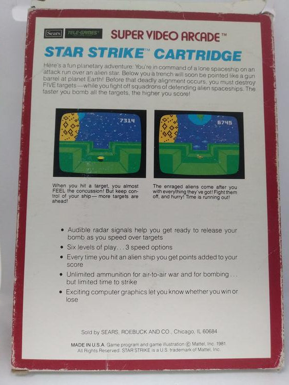 SEARS TELE-GAMES STAR STRIKE (COMPLETE IN BOX)