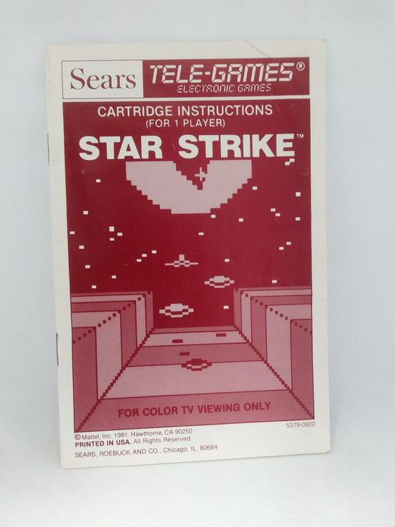 SEARS TELE-GAMES STAR STRIKE (COMPLETE IN BOX) (usagé)