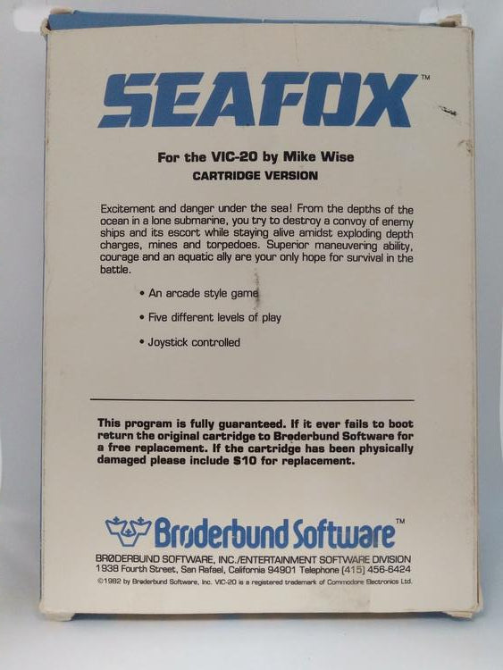 COMMODORE VIC-20 SEAFOX (COMPLETE IN BOX) (usagé)