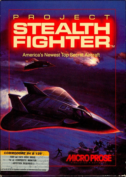 COMMODORE 64 PROJECT STEALTH FIGHTER (COMPLETE IN BOX) (usagé)