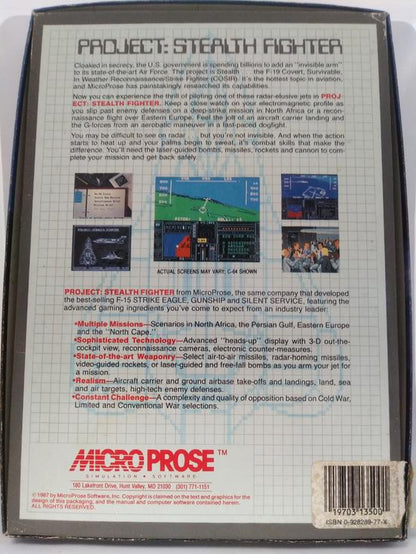 COMMODORE 64 PROJECT STEALTH FIGHTER (COMPLETE IN BOX) (usagé)