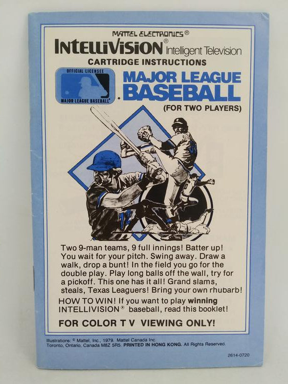 INTELLIVISION MAJOR LEAGUE BASEBALL (COMPLETE IN BOX) (usagé)