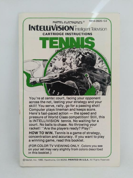 INTELLIVISION TENNIS (COMPLETE IN BOX)