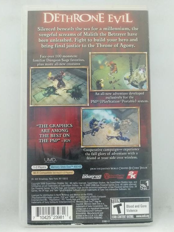 DUNGEON SIEGE THRONE OF AGONY (WITH BOX)